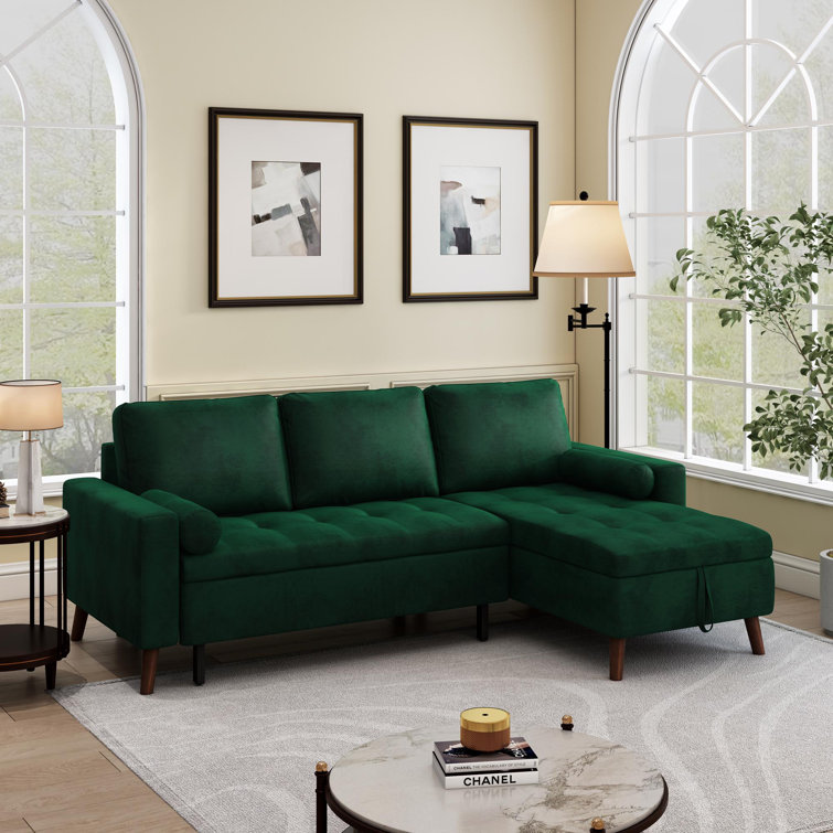 Green sectional deals sleeper